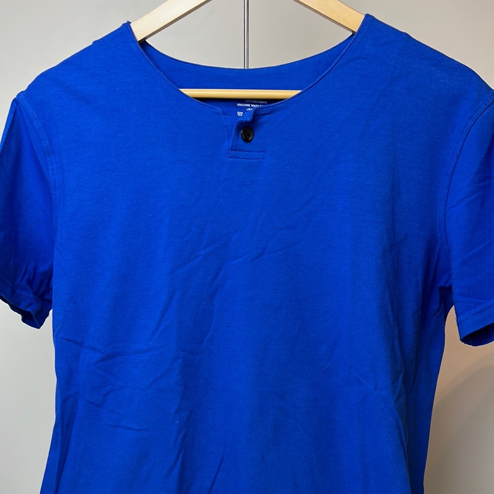 Men’s Cotton Short Sleeve Muscle Tee Royal Blue size M